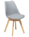 Set di 2 sedie in plastica grigia e legno naturale DAKOTA II_801996