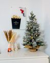 Vianočný stromček v jutovom vrecku so svetielkami 90 cm zelený MALIGNE_913489