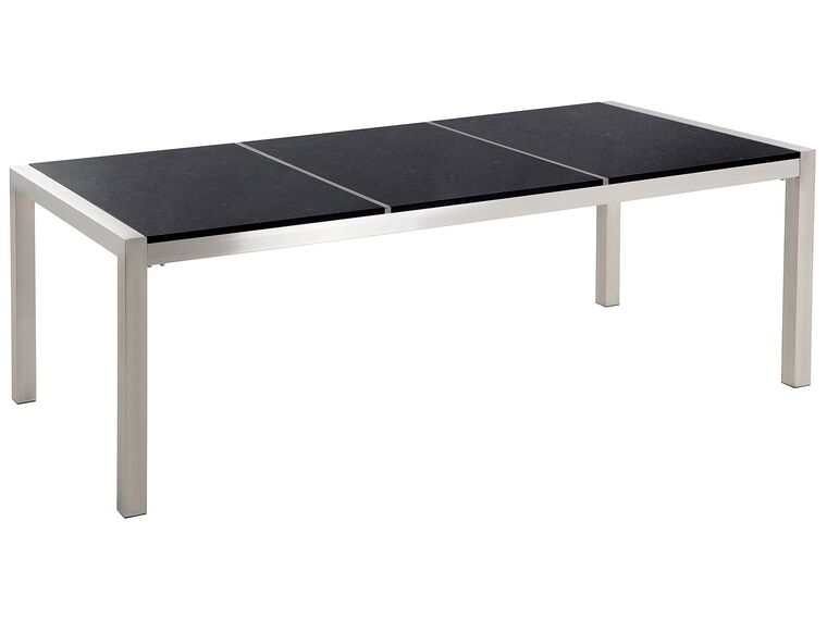 Záhradný stôl s 3-dielnou granitovou doskou 220 x 100 cm čierny GROSSETO_369779