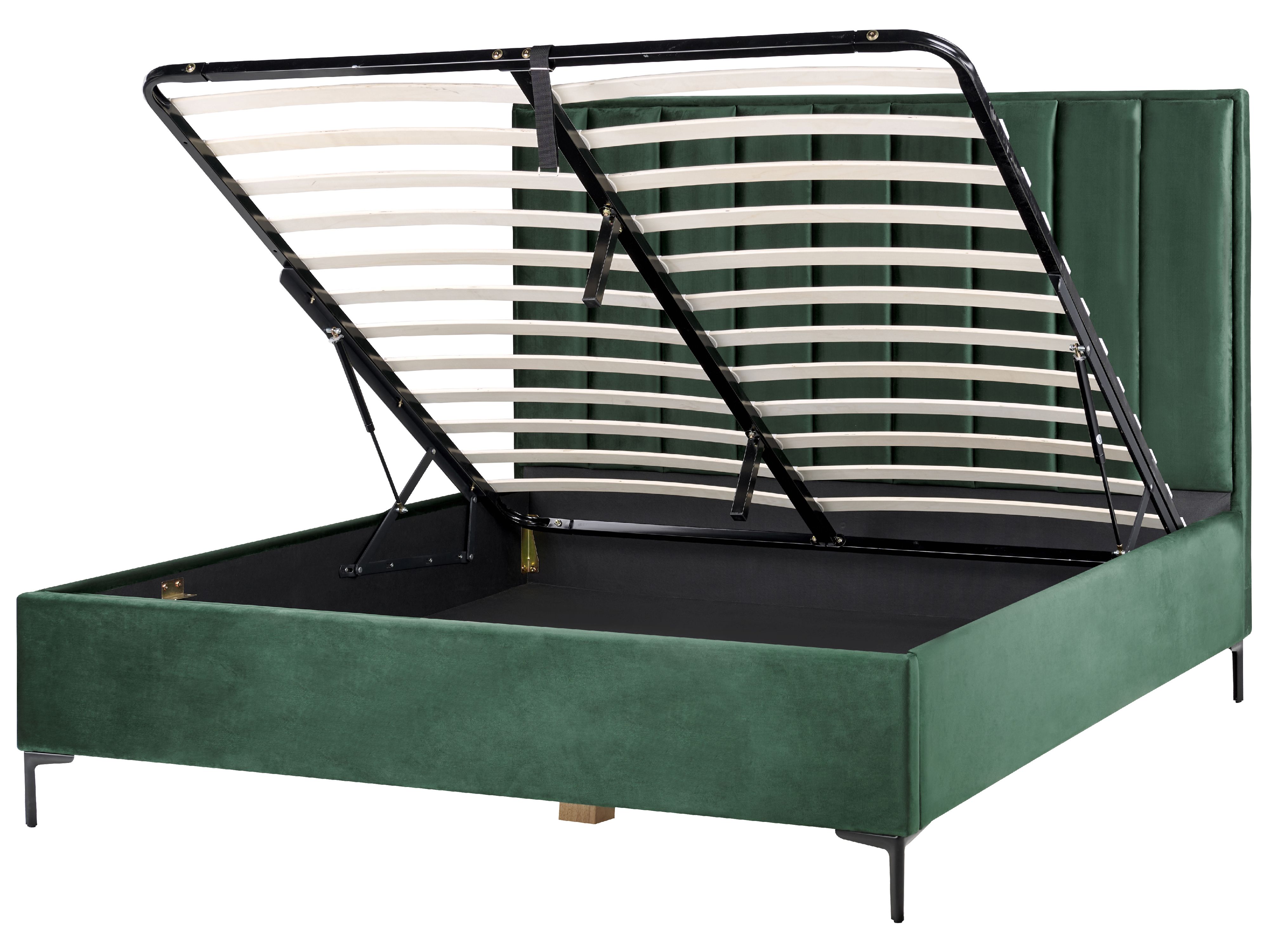Letto Matrimoniale Con Contenitore Velluto Verde Scuro 180 X 200 Cm letto-matrimoniale-con-contenitore-velluto-verde-scuro-180-x-200-cm