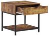 Table appoint rectangulaire bois foncé et noire 45 x 40 cm BERKLEY_774659