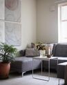 Right Hand Fabric Corner Sofa with Ottoman Grey ABERDEEN_831913