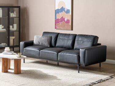 3-seters sofa kunstskinn svart SOVIK