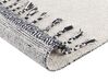 Teppich Baumwolle weiß / schwarz 140 x 200 cm geometrisches Muster Kurzflor ERAY_843976