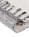 Teppich Baumwolle weiß / schwarz 140 x 200 cm geometrisches Muster Kurzflor ERAY_843976