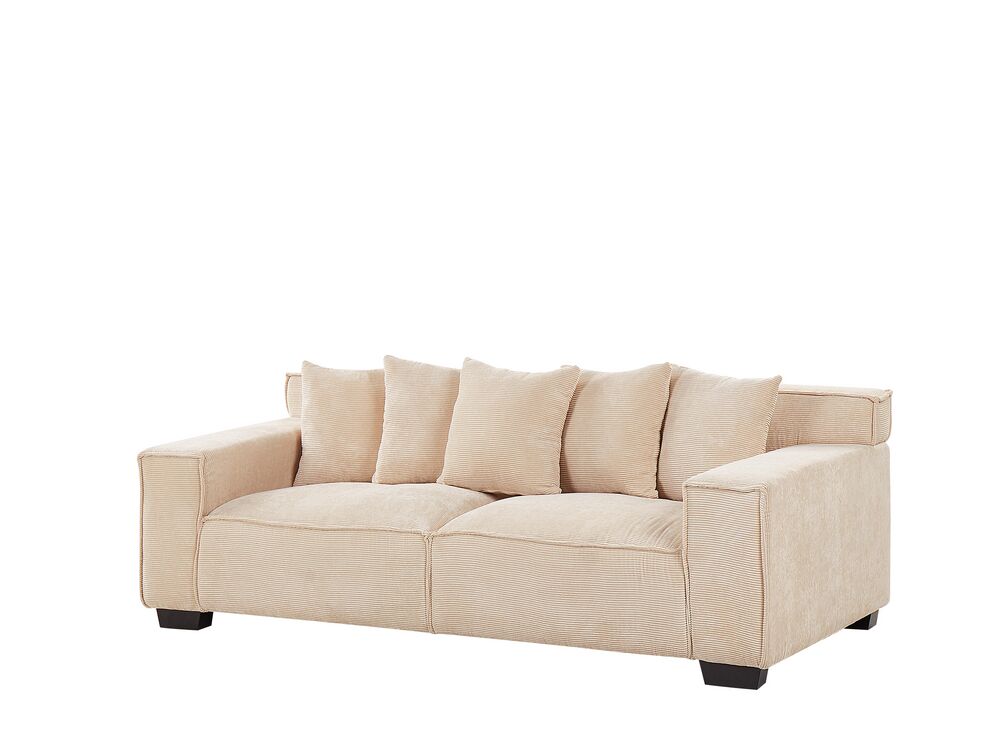 3-Sitzer Sofa Cord beige VISKAN | Beliani.ch