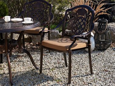 Set of 4 Garden Chairs Brown SALENTO 