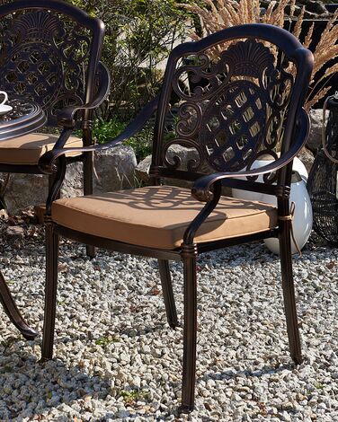 Set of 4 Garden Chairs Brown SALENTO 