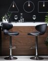 Set of 2 Faux Leather Swivel Bar Stools Black CONWAY_743411