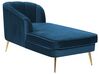 Chaise-longue em veludo azul marinho versão à direita ALLIER_870866