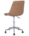 Faux Leather Armless Desk Chair Golden Brown MARIBEL_716511