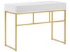 Home Office Desk / 2 Drawer Console Table White with Gold DAPHNE_811525