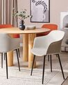 Set of 2 Fabric Dining Chairs Light Beige ELIM_883579
