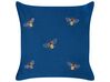 Set of 2 Embroidered Velvet Cushions Bees Motif 45 x 45 cm Blue TALINUM _857901