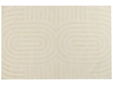 Teppich Wolle hellbeige 200 x 300 cm Streifenmuster MASTUNG