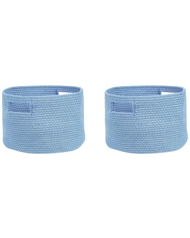 Conjunto de 2 cestas de algodón azul claro 20 cm CHINIOT