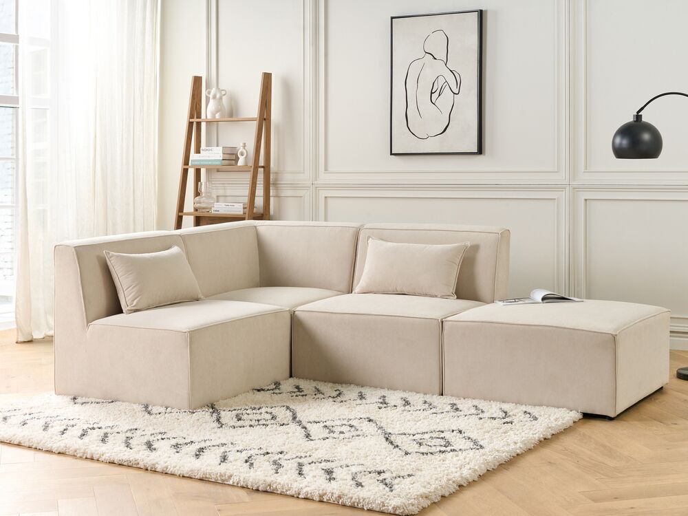 Reposabrazos derecho para sofá cama modular de 2 plazas gris claro Terence