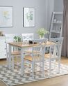 Set of 2 Wooden Dining Chairs Light Wood and White HOUSTON_696549