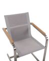 Conjunto de 4 sillas de jardín de poliéster/acero inoxidable beige/plateado COSOLETO_818435
