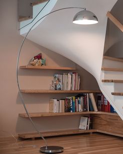 Lattiavalaisin kaareva metalli hopea KAMA Lattiavalaisin kaareva metalli hopea KAMA