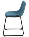 Conjunto de 2 sillas de comedor de poliéster azul turquesa/negro BATAVIA_725074