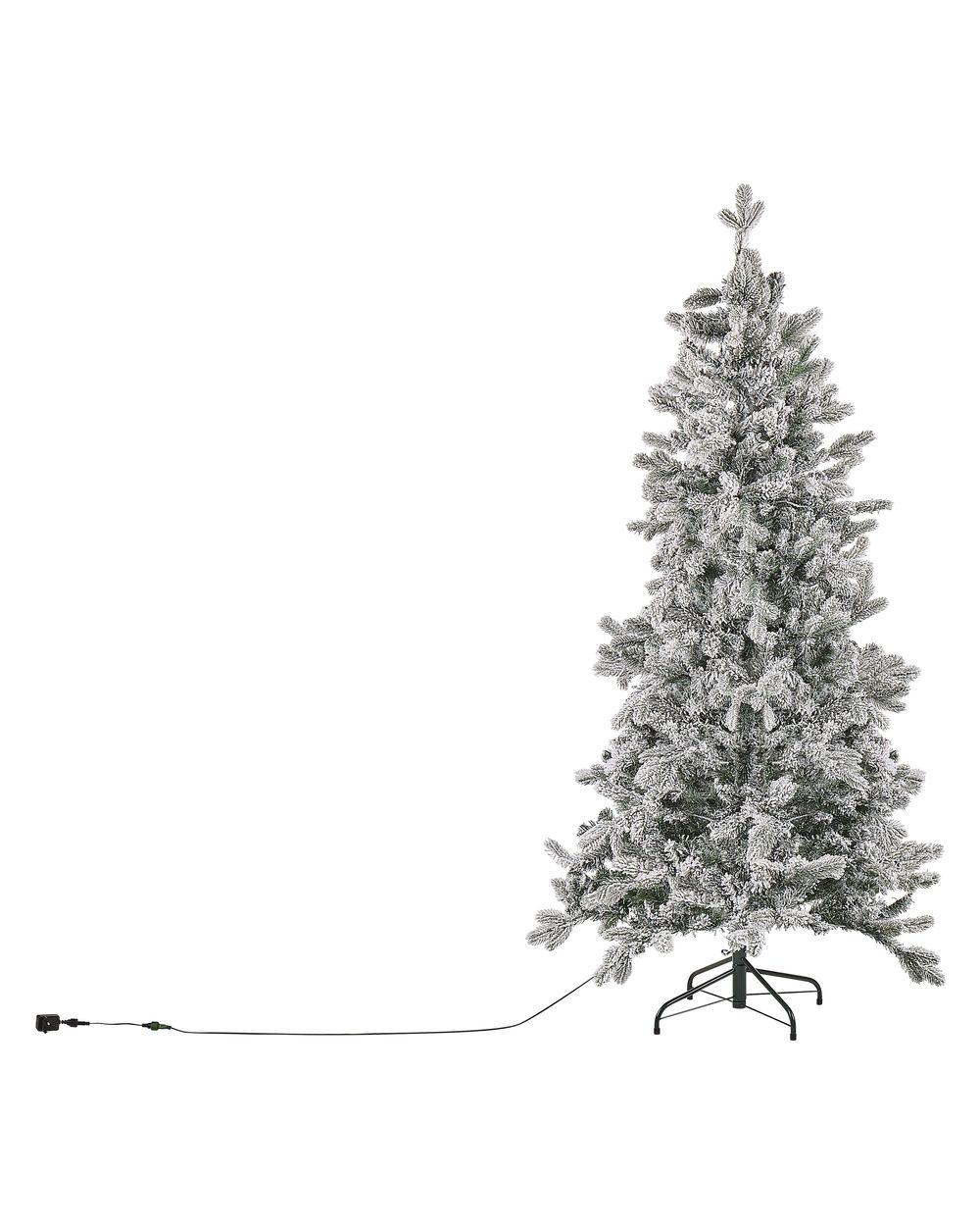 PreLit Snowy Christmas Tree 180 cm White TATLOW Beliani.co.uk