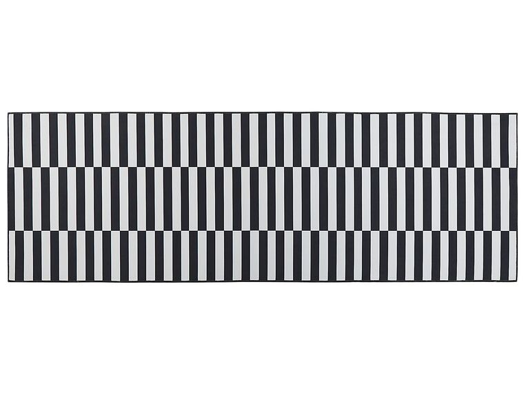 Teppich schwarz / weiß 80 x 240 cm Streifenmuster Kurzflor PACODE_831680