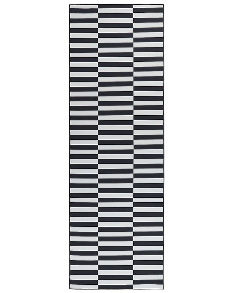 Vloerkleed polyester zwart/wit 80 x 240 cm PACODE_831680