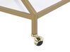 Metal Drinks Trolley with Glass Top Gold IVERA_797865