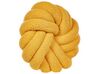 Coussin nœud en tissu bouclé jaune 31 x 11 cm AKOLA_854716