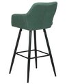 Zestaw 2 krzeseł barowych welurowy zielony CASMALIA_898991