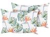 Set of 2 Outdoor Cushions Leaf Motif 40 x 60 cm Multicolour TORRAZZO_882789