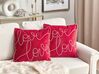 2 welurowe poduszki dekoracyjne 45 x 45 cm czerwone SIDERASIS_892865