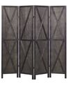 Wooden Folding 4 Panel Room Divider 170 x 163 cm Dark Brown RIDANNA_874085