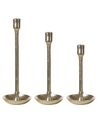 Conjunto de 3 candeleros de metal dorado LIWUNG_849145