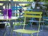 Salon de jardin bistrot table et 2 chaises en acier vert citron FIORI_698421