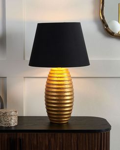 Pöytävalaisin posliini kulta/musta EBRO Pöytävalaisin posliini kulta/musta EBRO