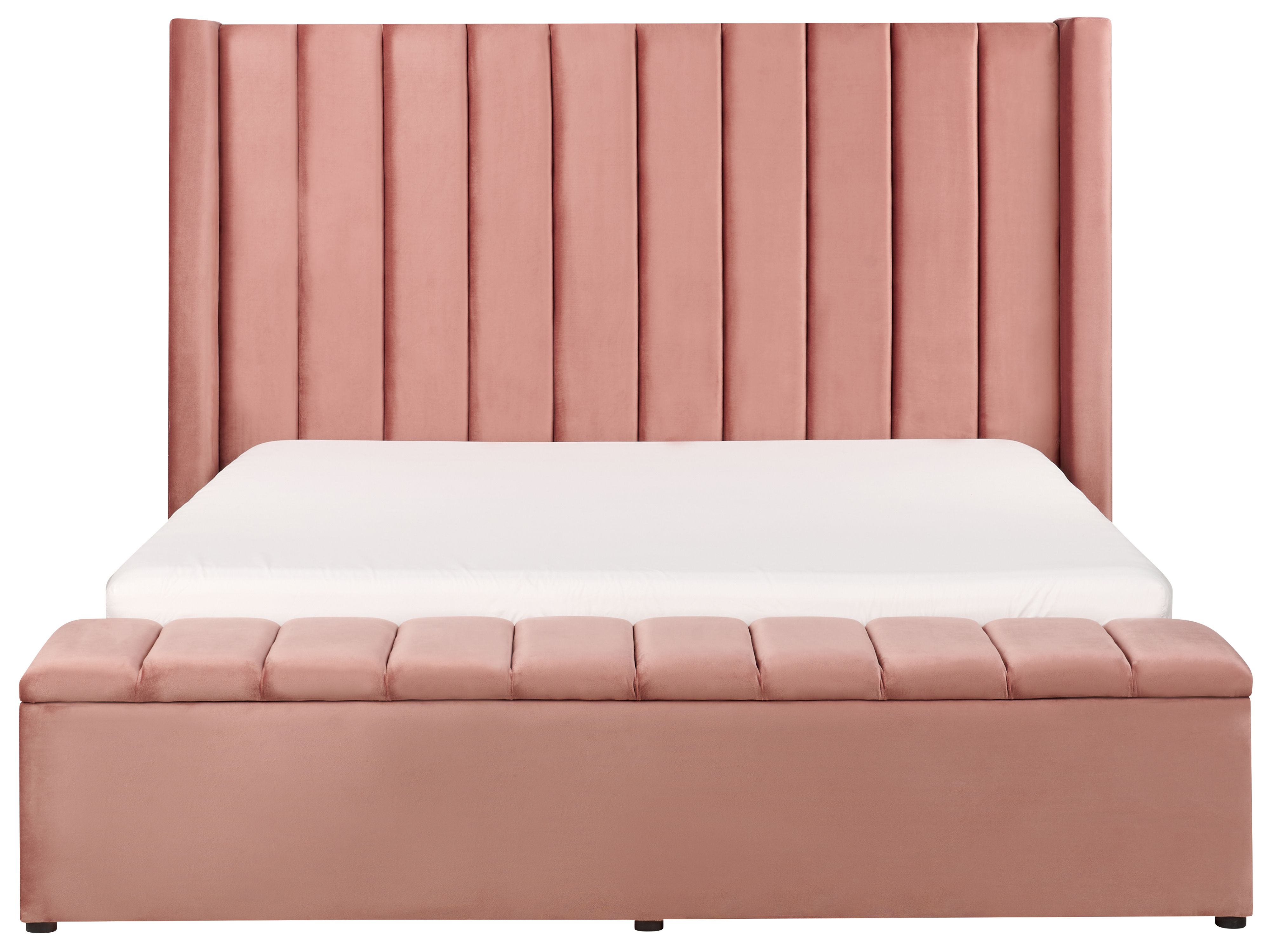 Miribel - Lit double en tissu beige 180x200 - Maisons du Monde