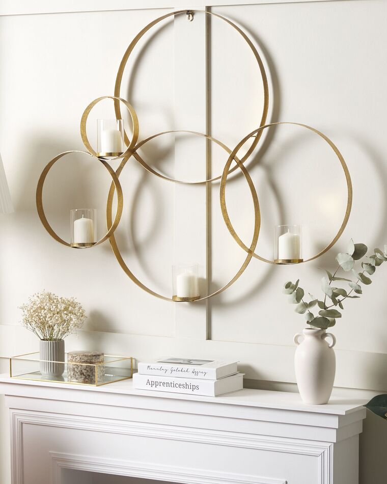 TOYANDONA Wandkerzenhalter Eisen - Dekorative Wandskulptur Mit Blattgold