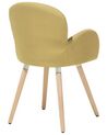 Set of 2 Fabric Dining Chairs Yellow BROOKVILLE_693815