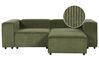 Modulär soffa 2-sits med fotpall jumbo cord grön APRICA_904152