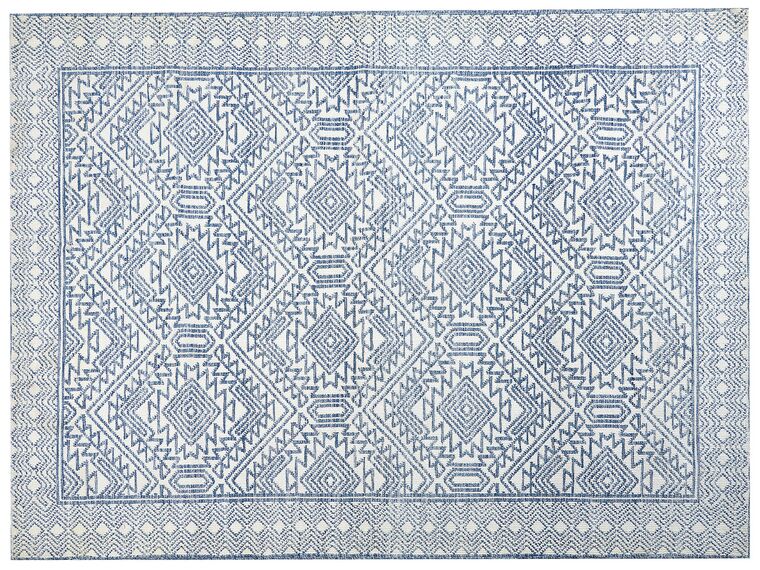 Teppich blau / weiß 300 x 400 cm geometrisches Muster KAWAS_883939