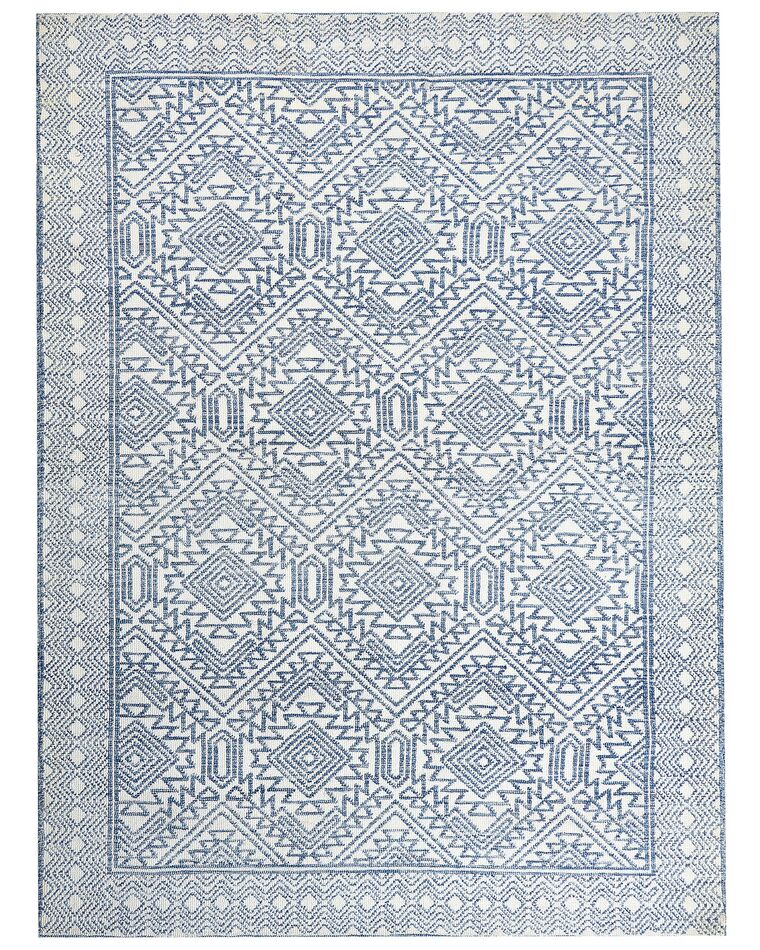 Teppich blau / weiss 300 x 400 cm geometrisches Muster KAWAS_883939
