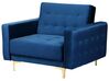 Modular Velvet Living Room Set Navy Blue ABERDEEN_752550