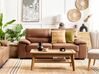 3 Seater Faux Leather Sofa Golden Brown VOGAR_850612