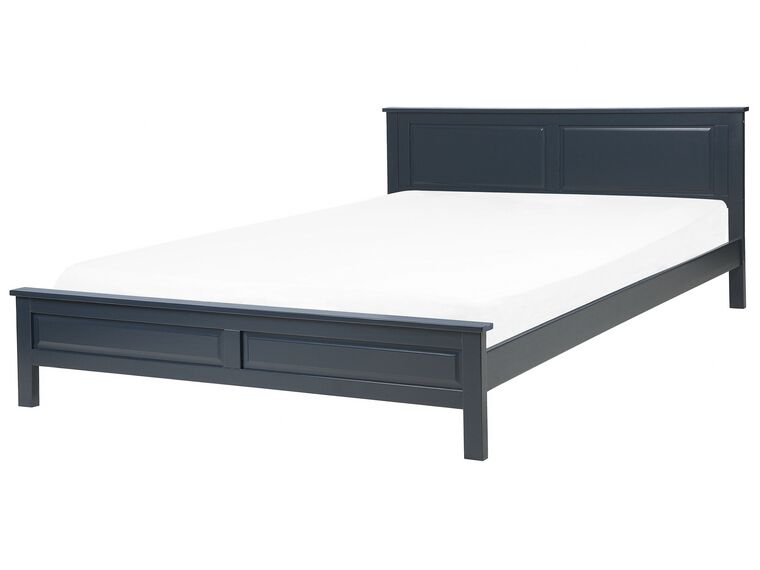 Bed hout donkerblauw 180 x 200 cm OLIVET_734522