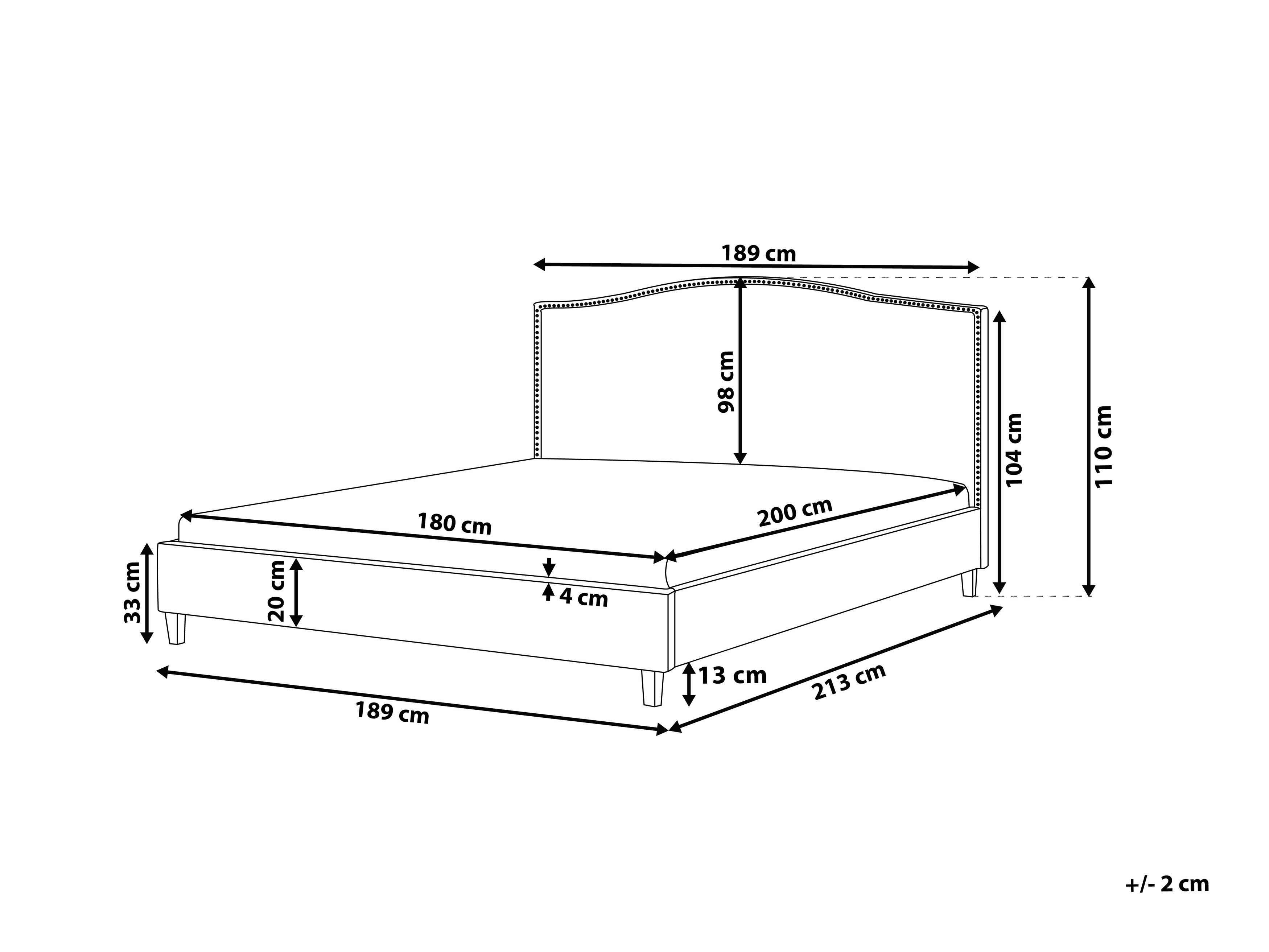 Fabric EU Super King Bed Grey MONTPELLIER Beliani.co.uk