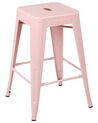 Conjunto de 2 sillas de bar de acero 60 cm rosa CABRILLO_828620