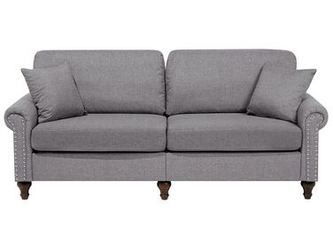 3 Seater Fabric Sofa Grey OTRA II