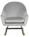 Cadeira de baloiço em veludo cinzento claro OXIE_716214